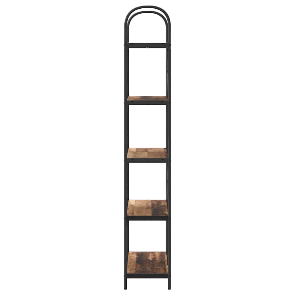 Bücherregal 5 Ebenen 80 x 30 x 183 cm Holzwerkstoff Altholz