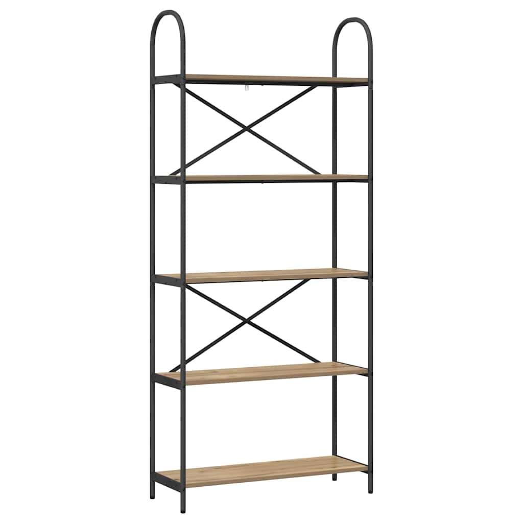 Bücherregal 5 Ebenen 80 x 30 x 183 cm Holzwerkstoff