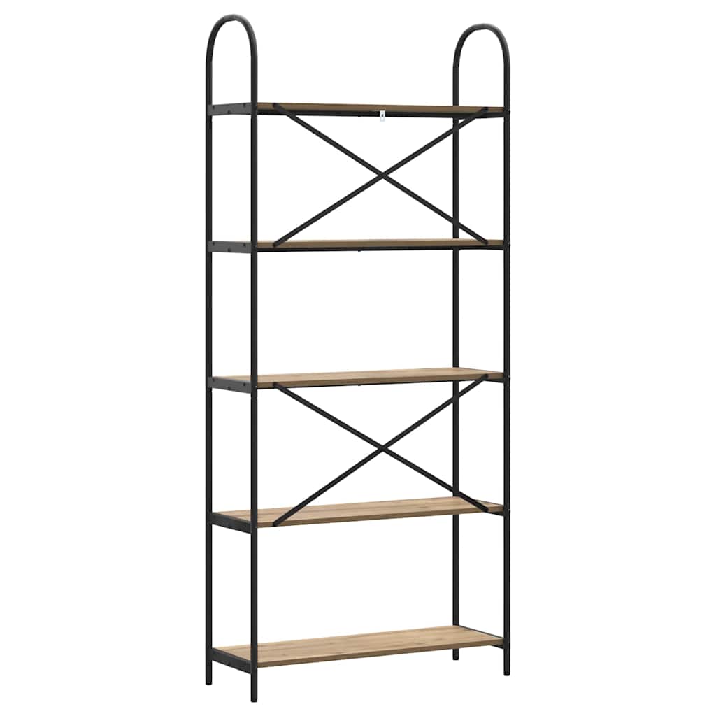 Bücherregal 5 Ebenen 80 x 30 x 183 cm Holzwerkstoff