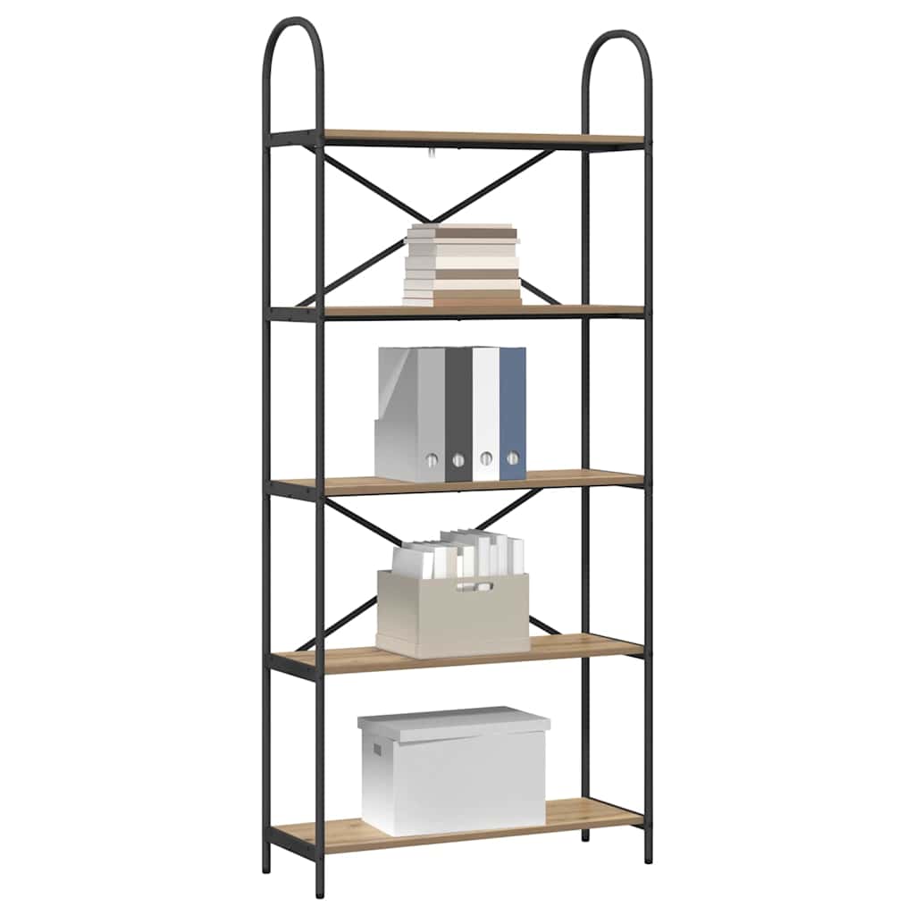 Bücherregal 5 Ebenen 80 x 30 x 183 cm Holzwerkstoff