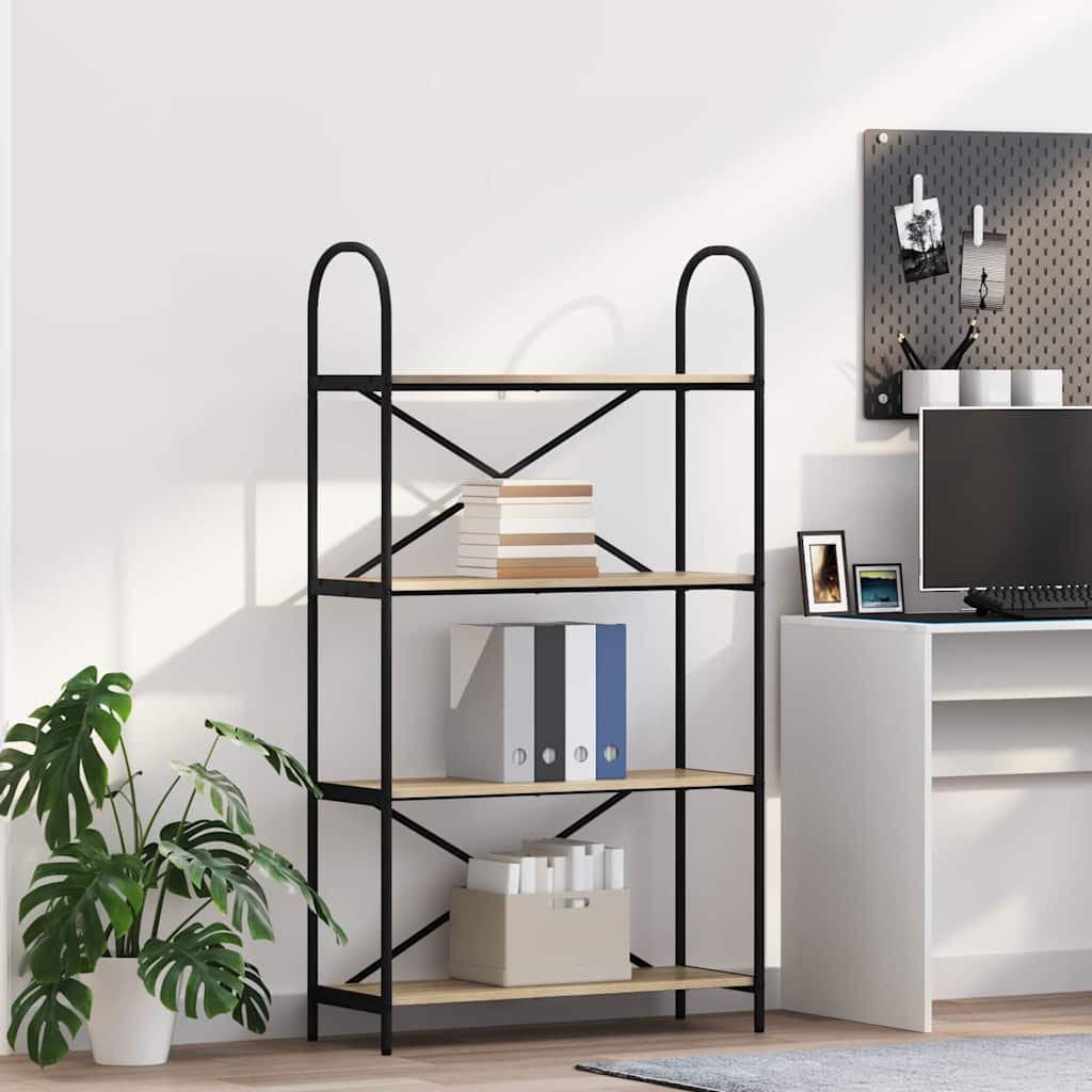 Bücherregal 4 Ebenen 80 x 30 x 146 cm Holzwerkstoff