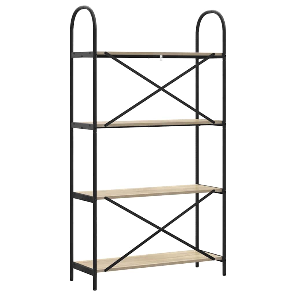 Bücherregal 4 Ebenen 80 x 30 x 146 cm Holzwerkstoff