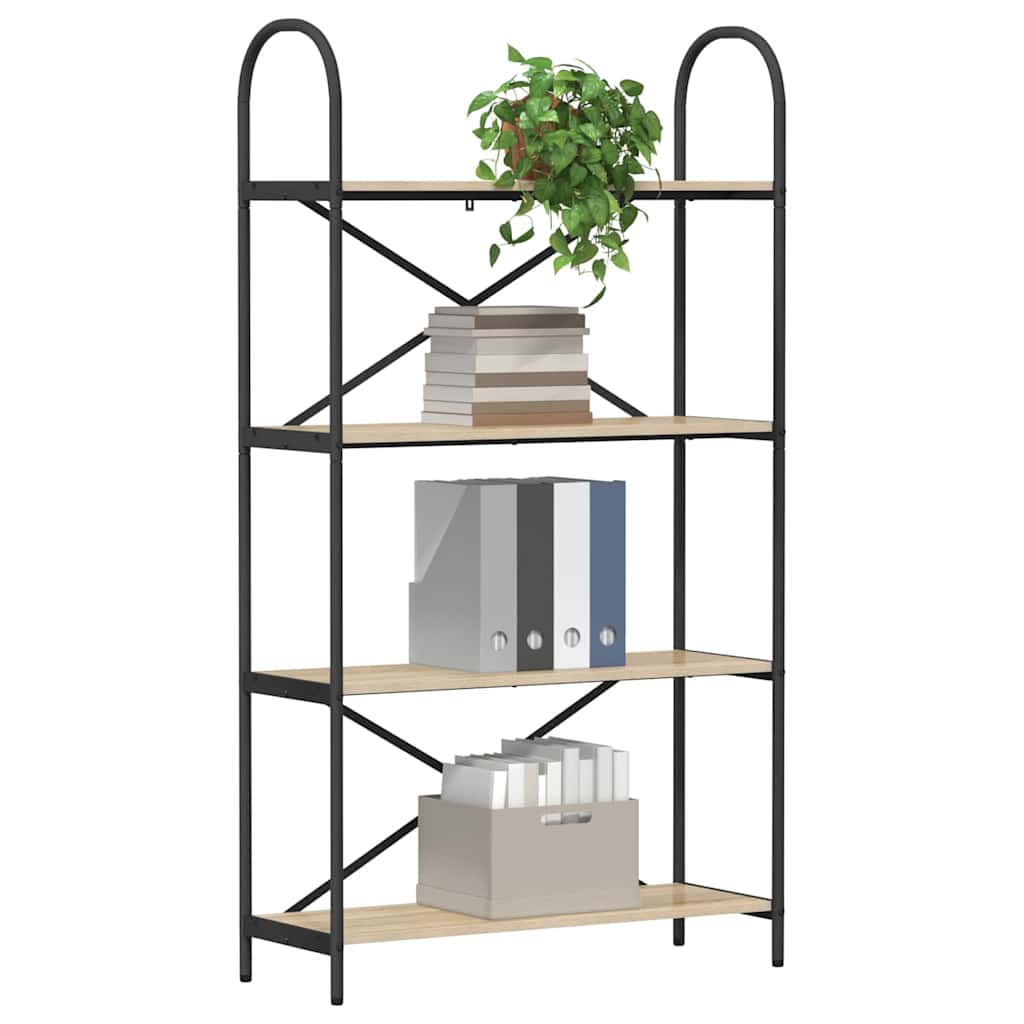 Bücherregal 4 Ebenen 80 x 30 x 146 cm Holzwerkstoff