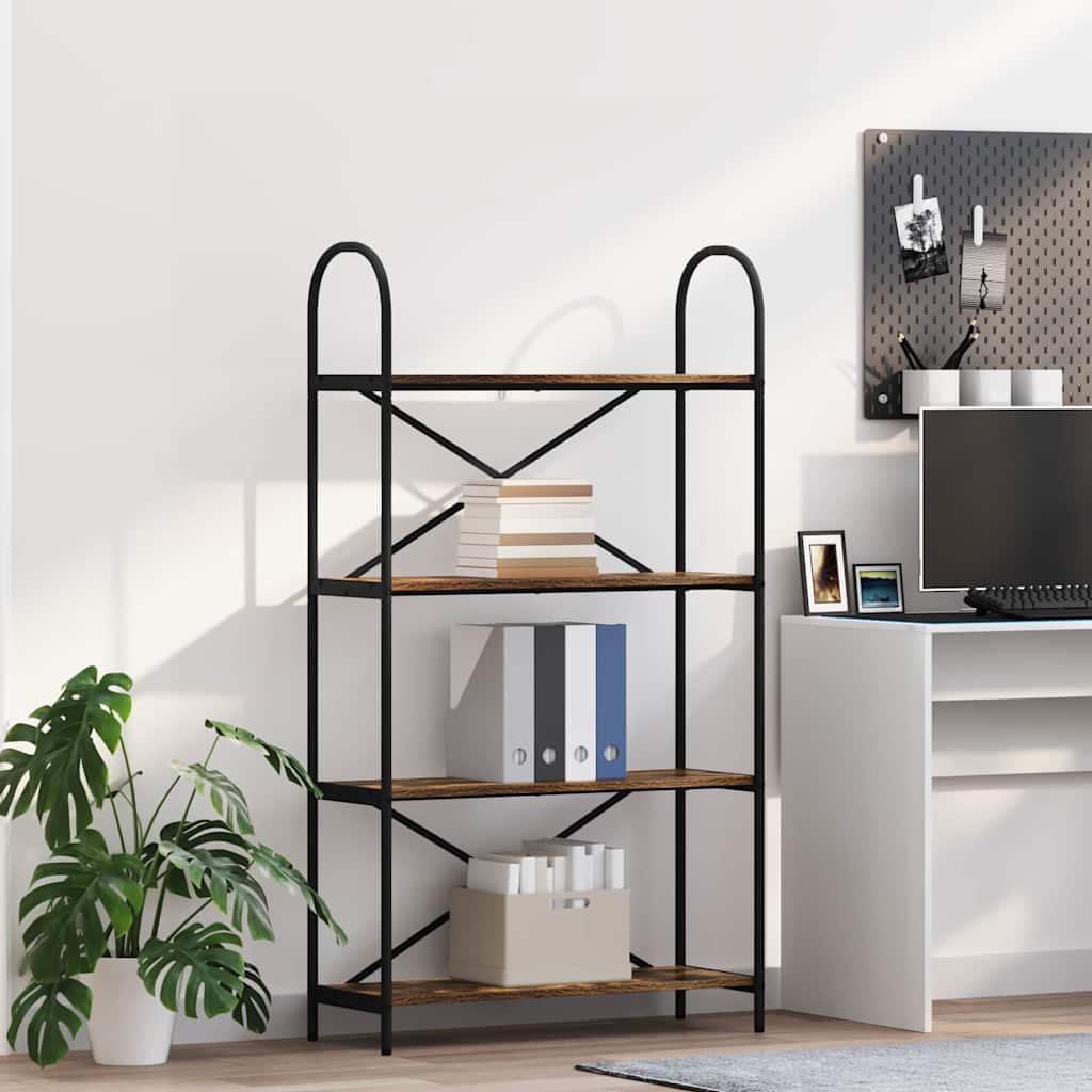 Bücherregal 4 Ebenen 80 x 30 x 146 cm Holzwerkstoff