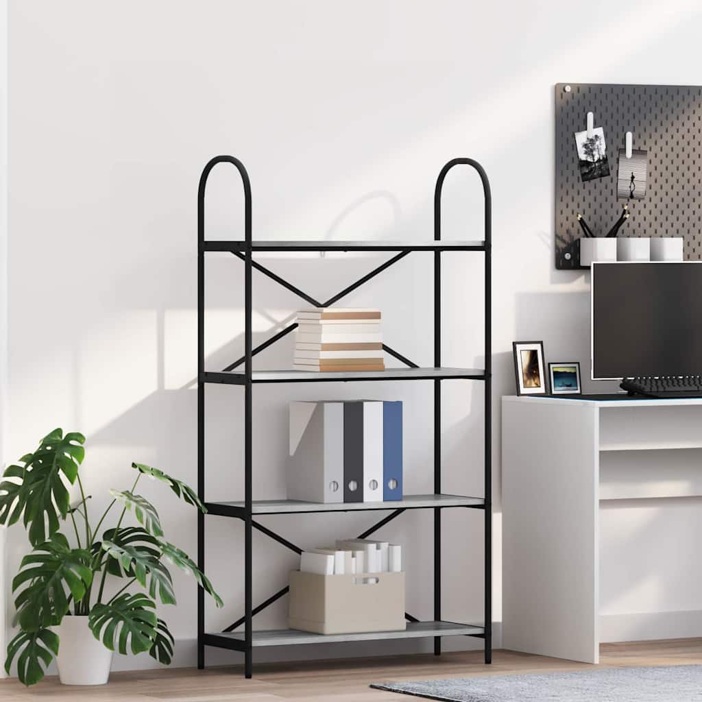 Bücherregal 4 Ebenen 80 x 30 x 146 cm Holzwerkstoff
