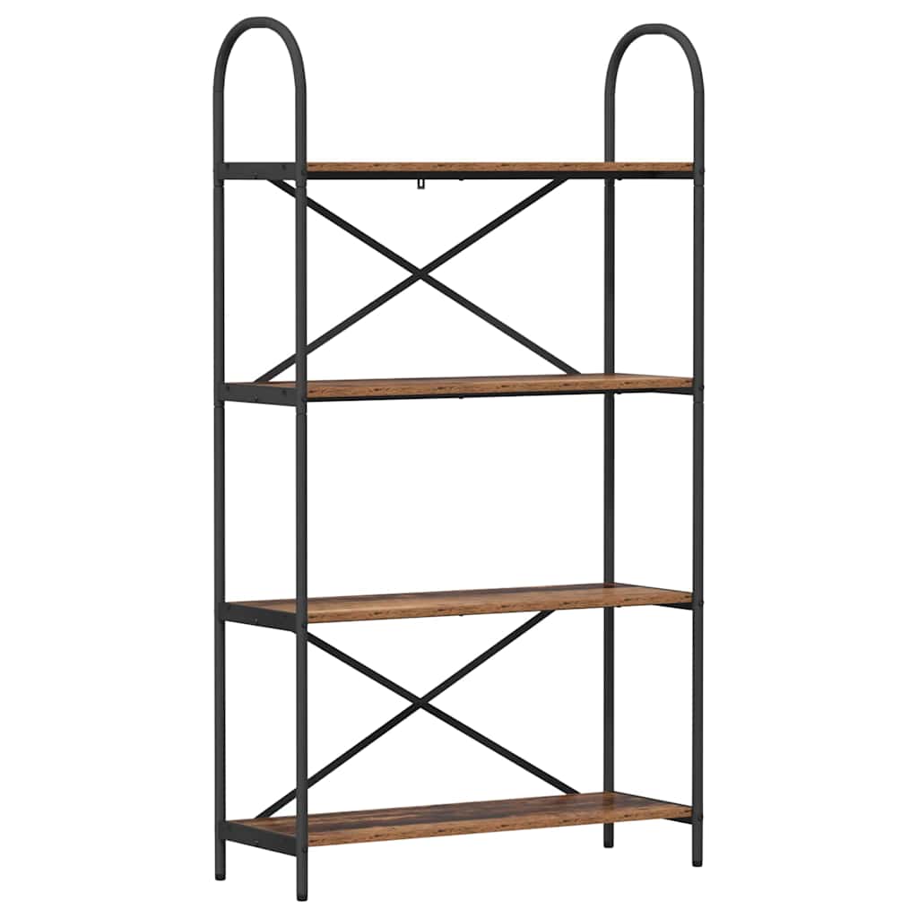 Bücherregal 4 Ebenen 80 x 30 x 146 cm Holzwerkstoff Altholz
