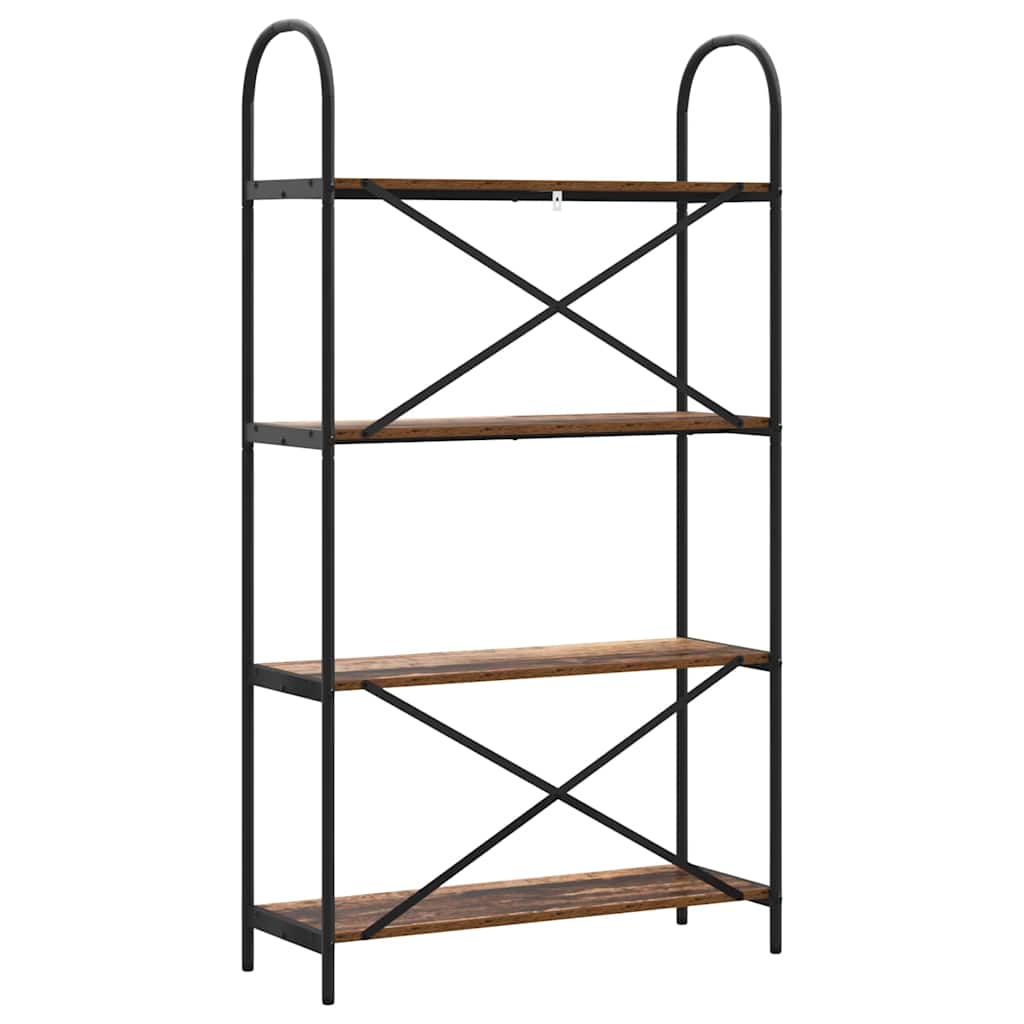 Bücherregal 4 Ebenen 80 x 30 x 146 cm Holzwerkstoff Altholz