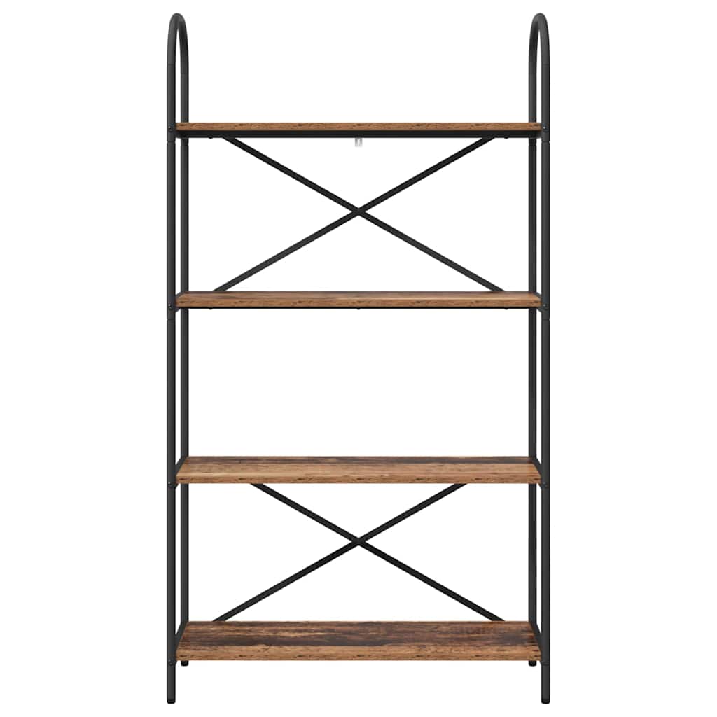 Bücherregal 4 Ebenen 80 x 30 x 146 cm Holzwerkstoff Altholz