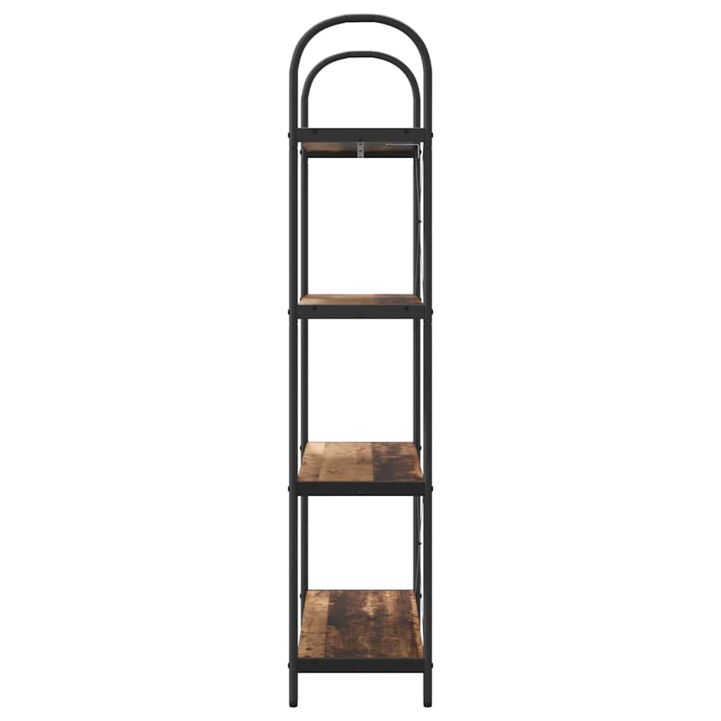 Bücherregal 4 Ebenen 80 x 30 x 146 cm Holzwerkstoff Altholz