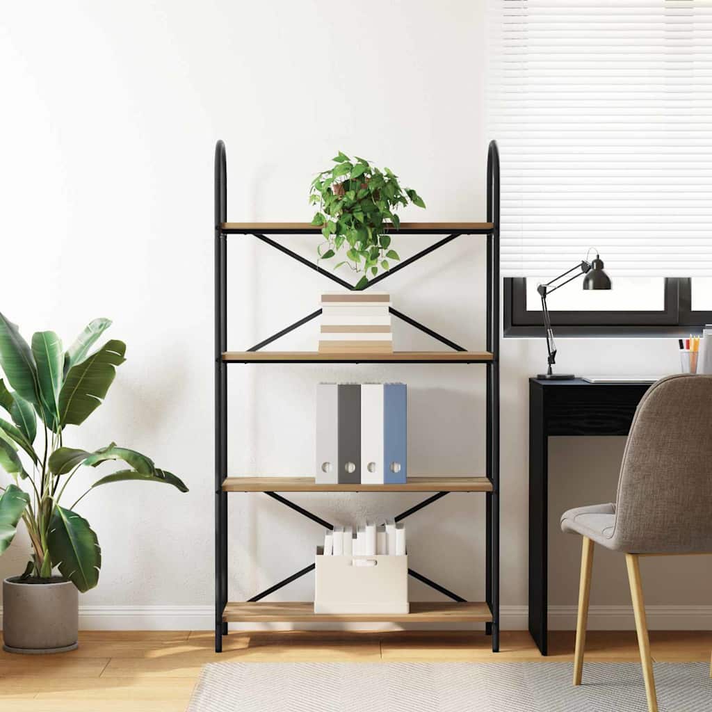 Bücherregal 4 Ebenen 80 x 30 x 146 cm Holzwerkstoff