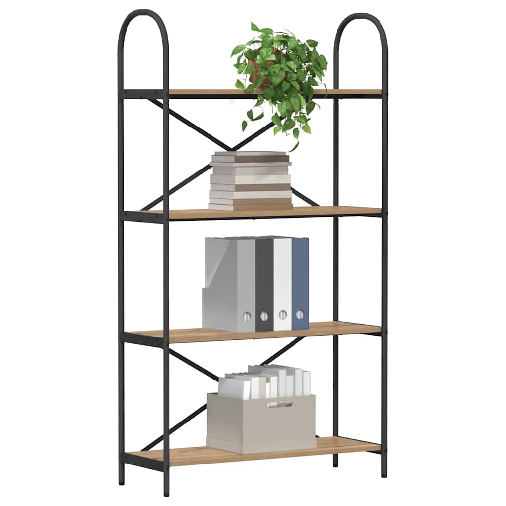 Bücherregal 4 Ebenen 80 x 30 x 146 cm Holzwerkstoff