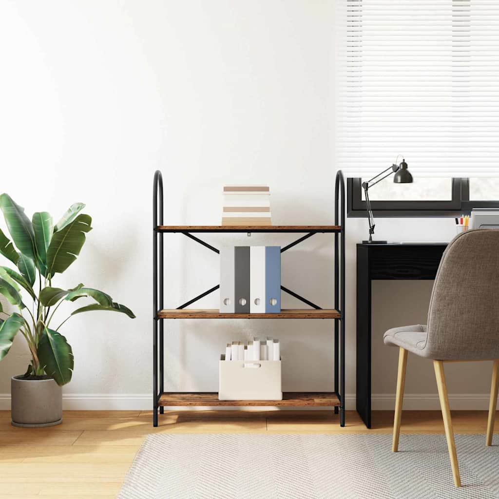 Bücherregal 3 Ebenen 80 x 30 x 109 cm Holzwerkstoff Altholz
