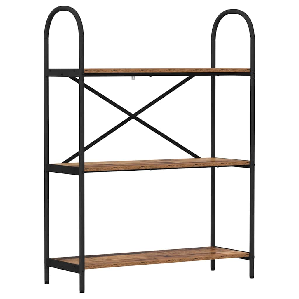 Bücherregal 3 Ebenen 80 x 30 x 109 cm Holzwerkstoff Altholz