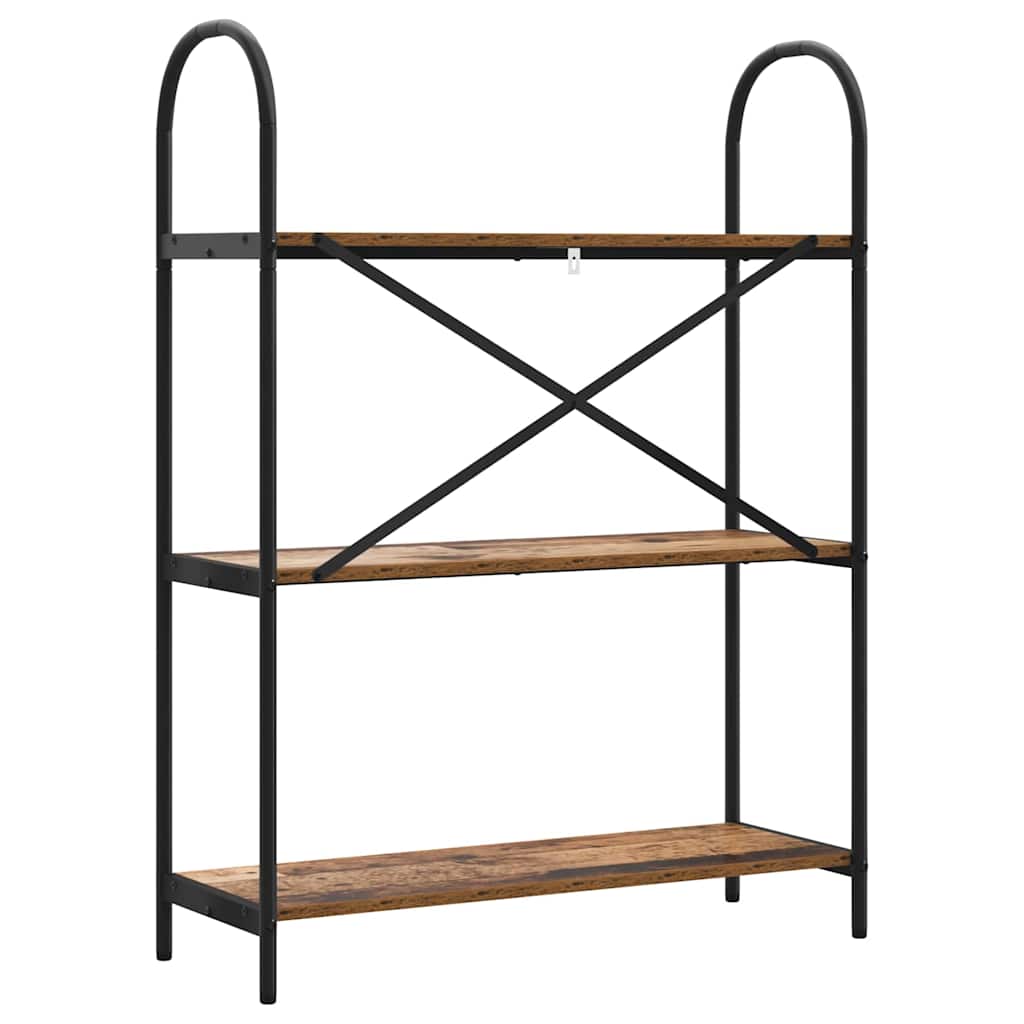 Bücherregal 3 Ebenen 80 x 30 x 109 cm Holzwerkstoff Altholz