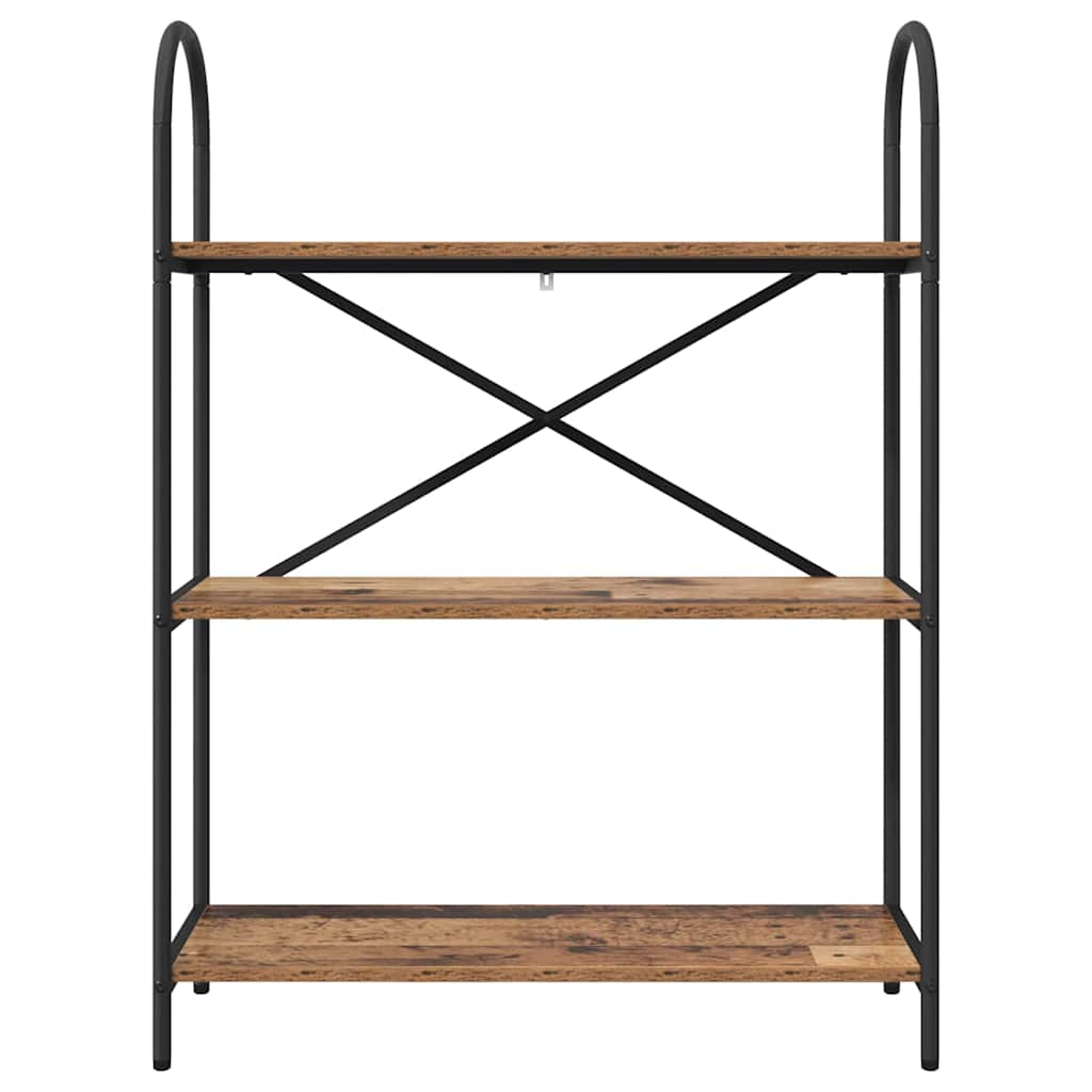 Bücherregal 3 Ebenen 80 x 30 x 109 cm Holzwerkstoff Altholz