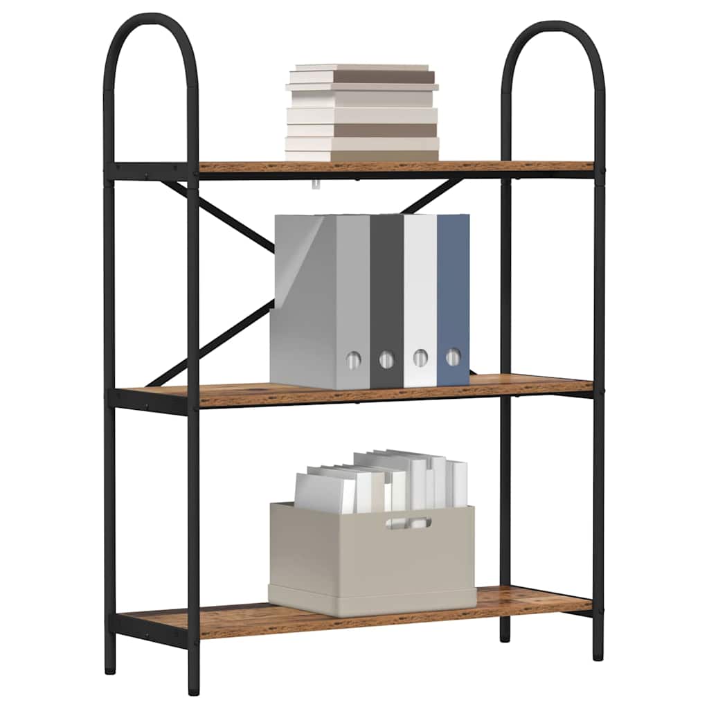 Bücherregal 3 Ebenen 80 x 30 x 109 cm Holzwerkstoff Altholz