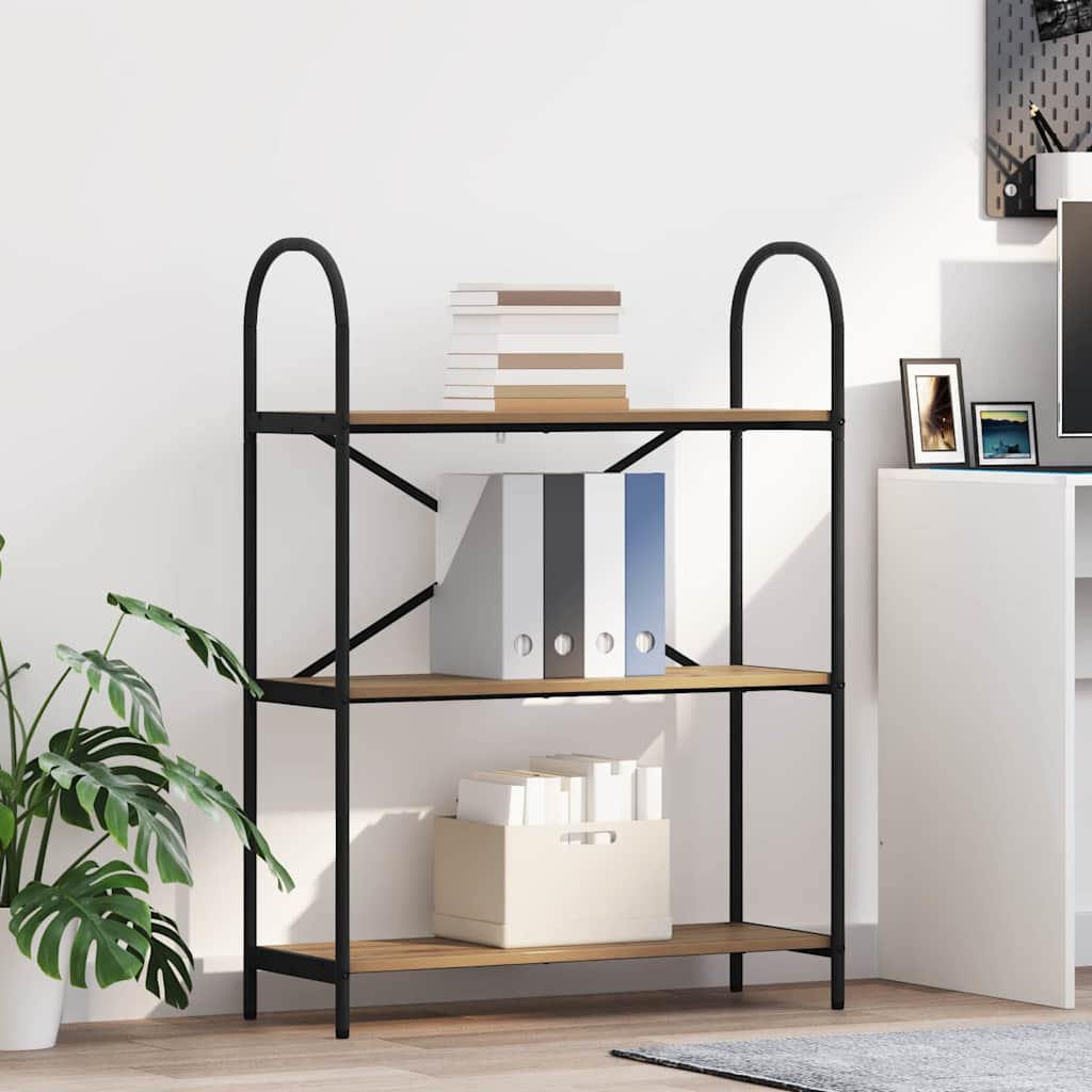 Bücherregal 3 Ebenen 80 x 30 x 109 cm Holzwerkstoff