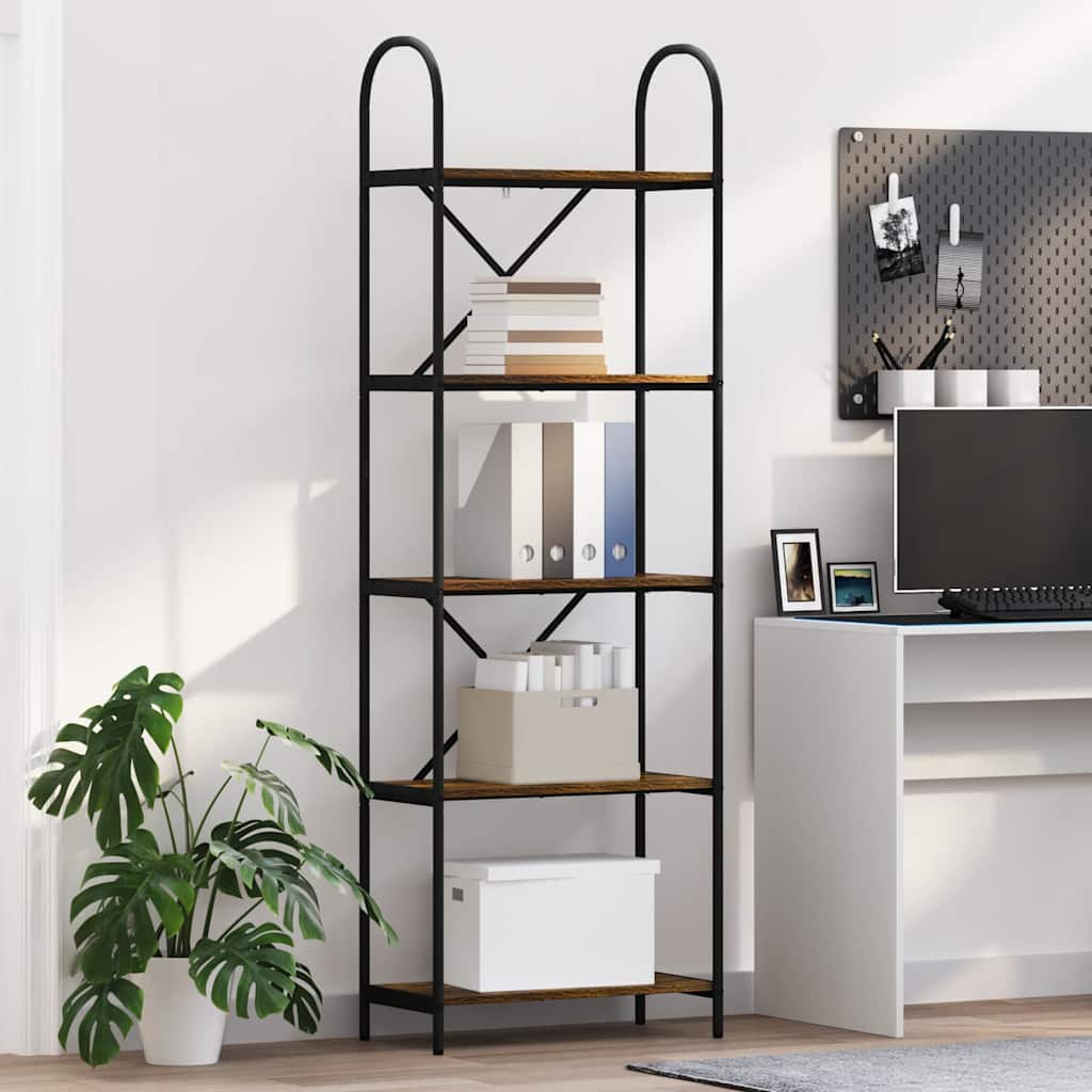 Bücherregal 5 Ebenen 60 x 30 x 183 cm Holzwerkstoff