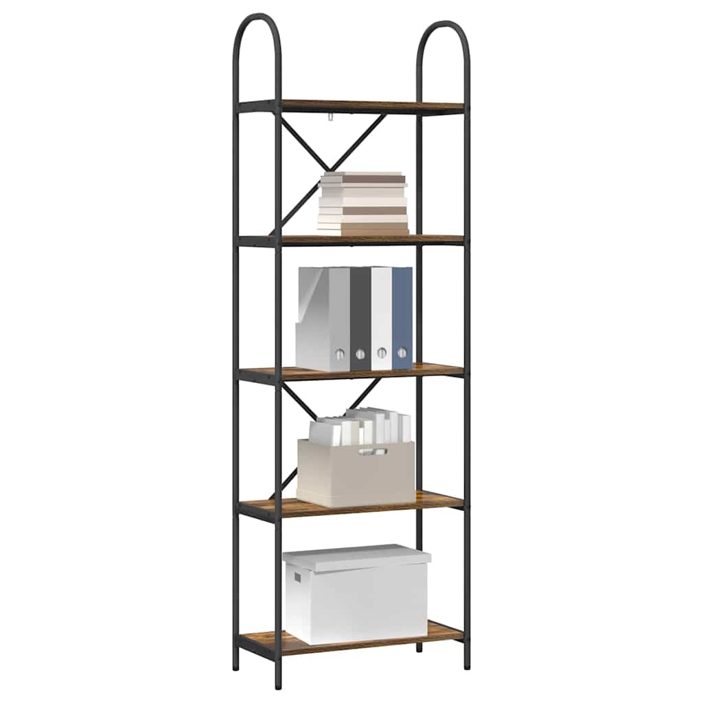 Bücherregal 5 Ebenen 60 x 30 x 183 cm Holzwerkstoff