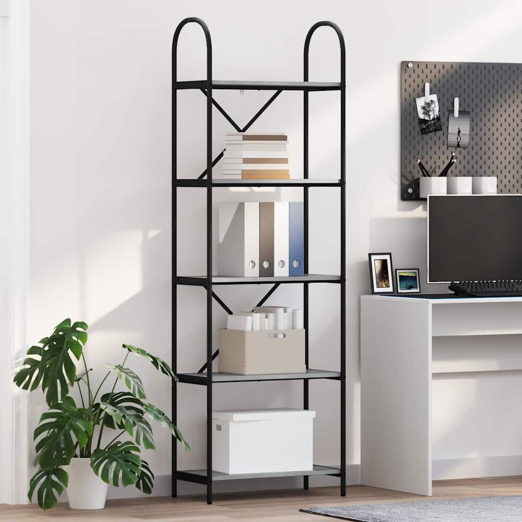 Bücherregal 5 Ebenen 60 x 30 x 183 cm Holzwerkstoff