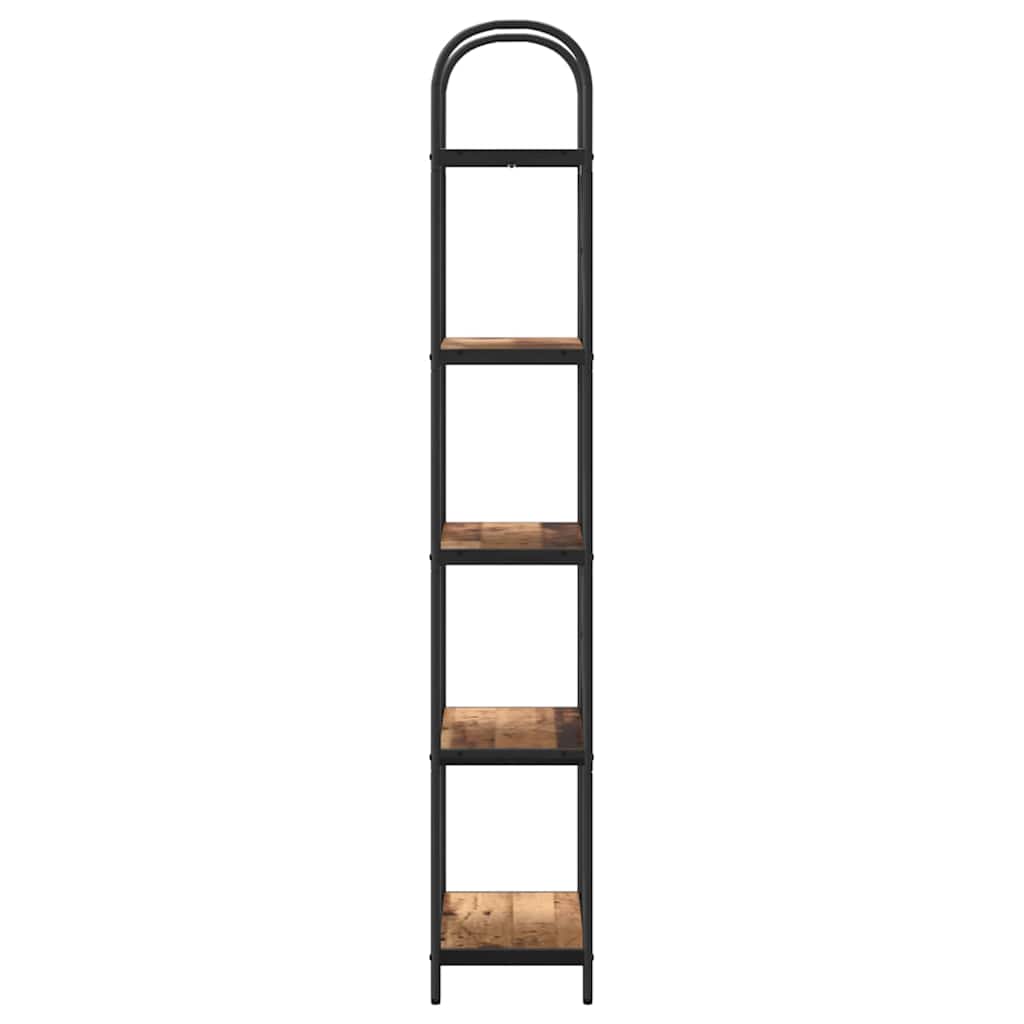 Bücherregal 5 Ebenen 60 x 30 x 183 cm Holzwerkstoff Altholz
