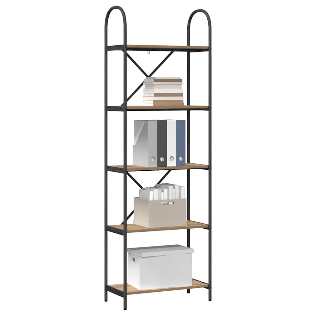 Bücherregal 5 Ebenen 60 x 30 x 183 cm Holzwerkstoff