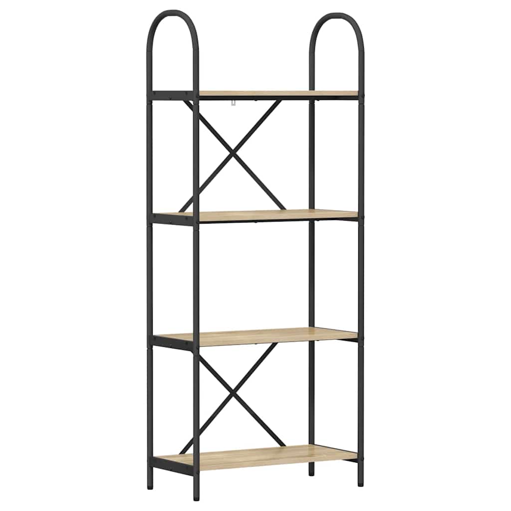 Bücherregal 4 Ebenen 60 x 30 x 146 cm Holzwerkstoff