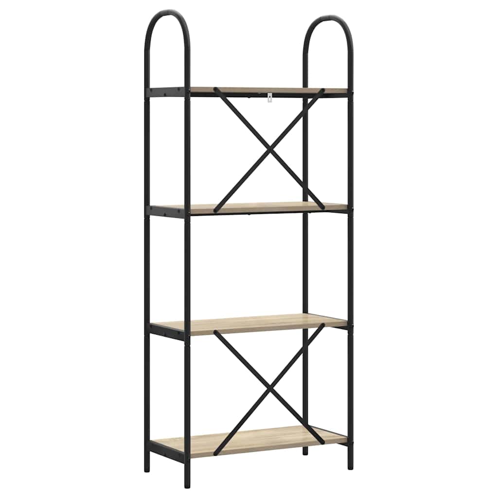 Bücherregal 4 Ebenen 60 x 30 x 146 cm Holzwerkstoff