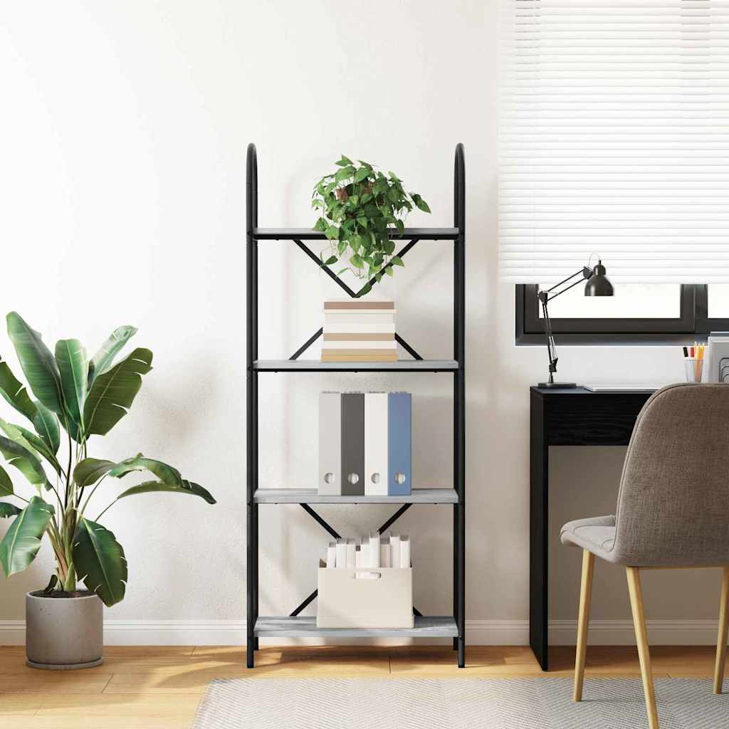 Bücherregal 4 Ebenen 60 x 30 x 146 cm Holzwerkstoff