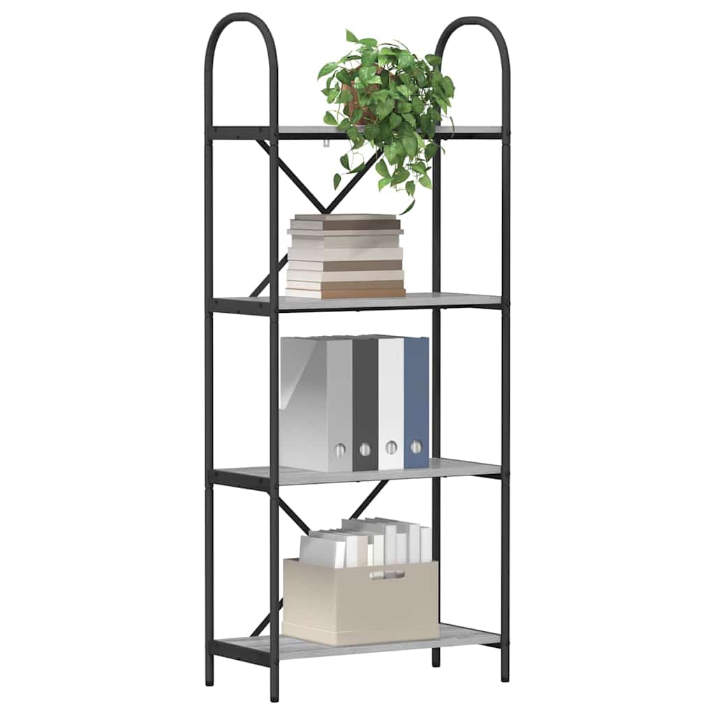 Bücherregal 4 Ebenen 60 x 30 x 146 cm Holzwerkstoff
