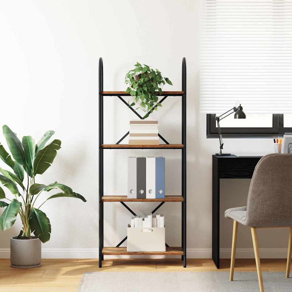Bücherregal 4 Ebenen 60 x 30 x 146 cm Holzwerkstoff Altholz