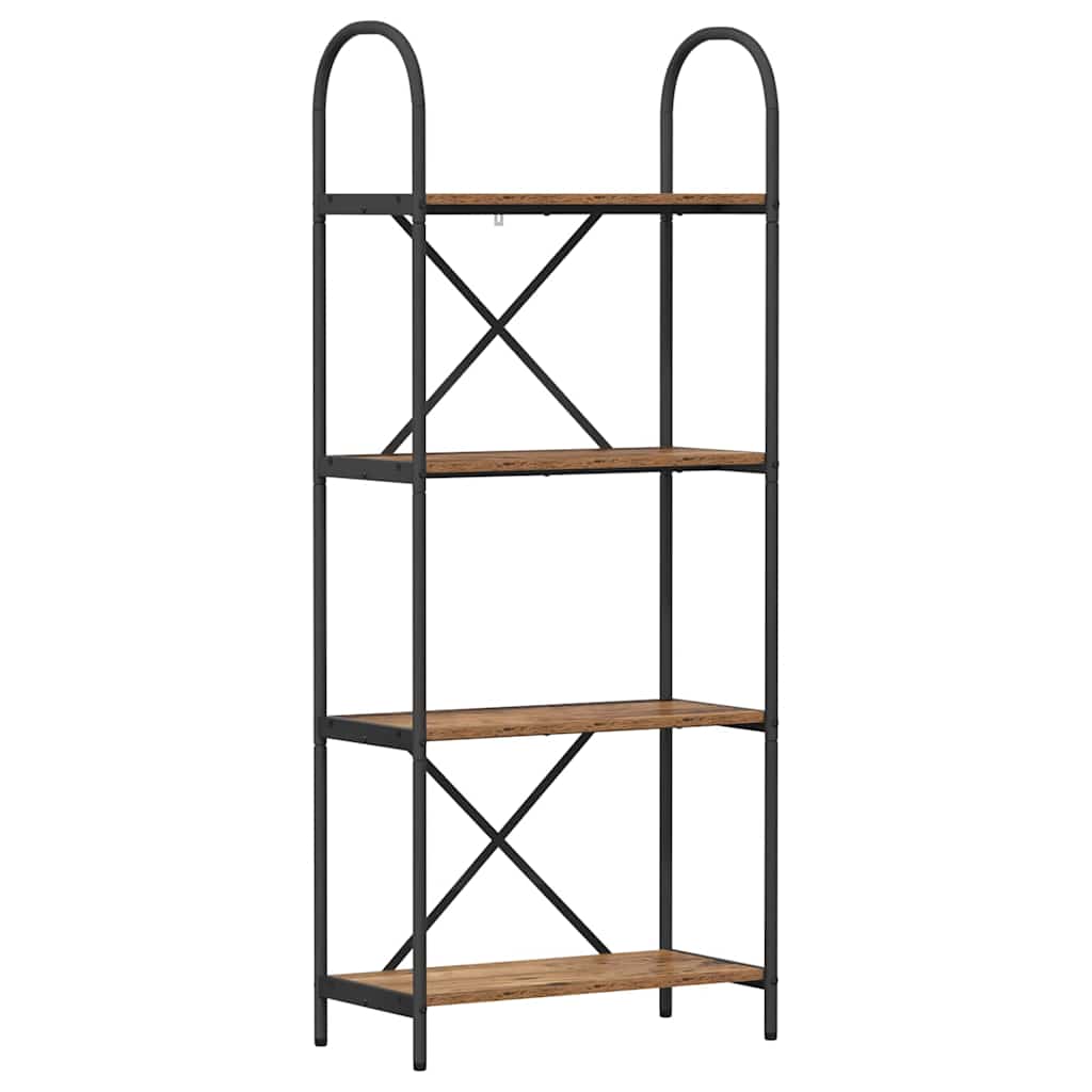 Bücherregal 4 Ebenen 60 x 30 x 146 cm Holzwerkstoff Altholz