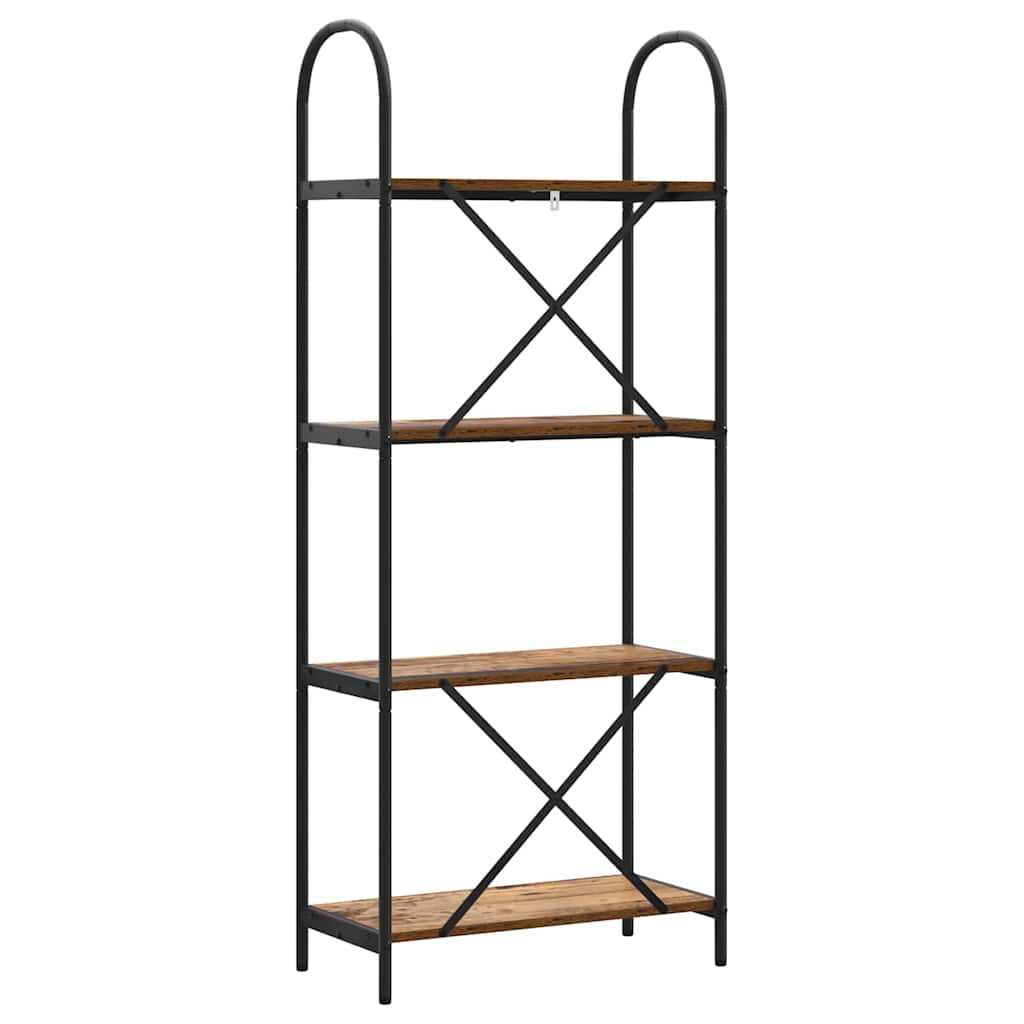 Bücherregal 4 Ebenen 60 x 30 x 146 cm Holzwerkstoff Altholz