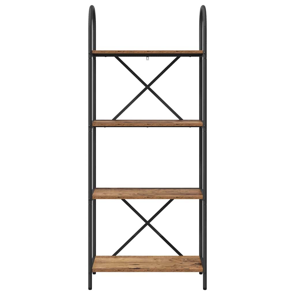 Bücherregal 4 Ebenen 60 x 30 x 146 cm Holzwerkstoff Altholz