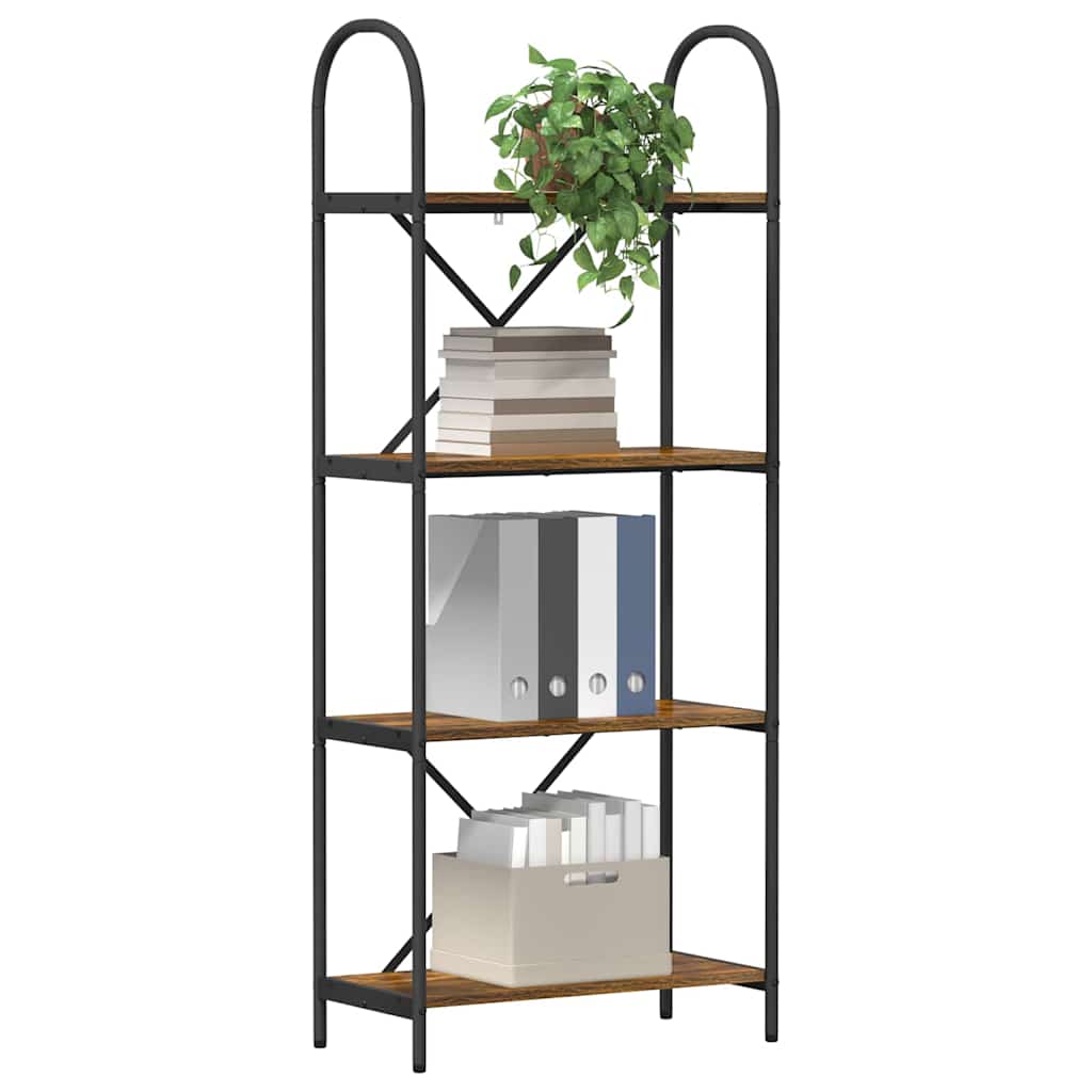Bücherregal 4 Ebenen 60 x 30 x 146 cm Holzwerkstoff Altholz