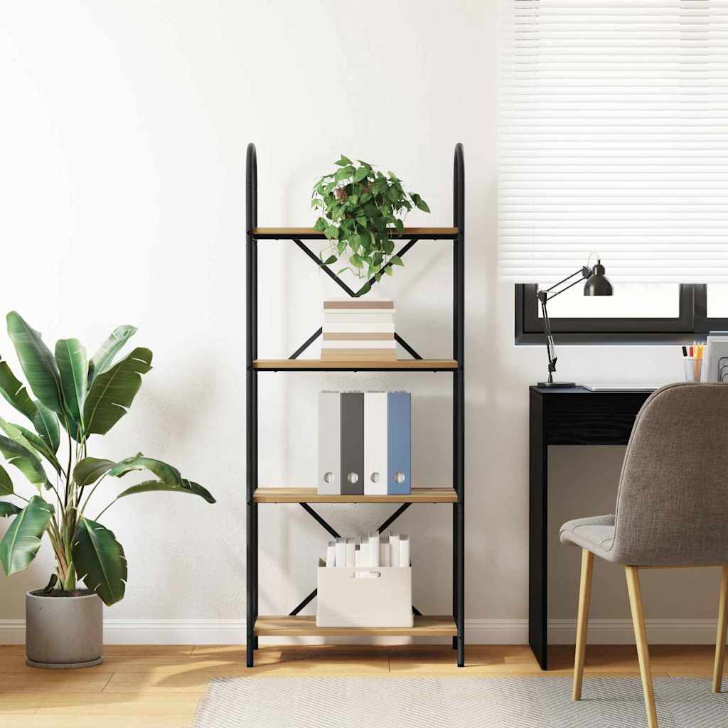 Bücherregal 4 Ebenen 60 x 30 x 146 cm Holzwerkstoff