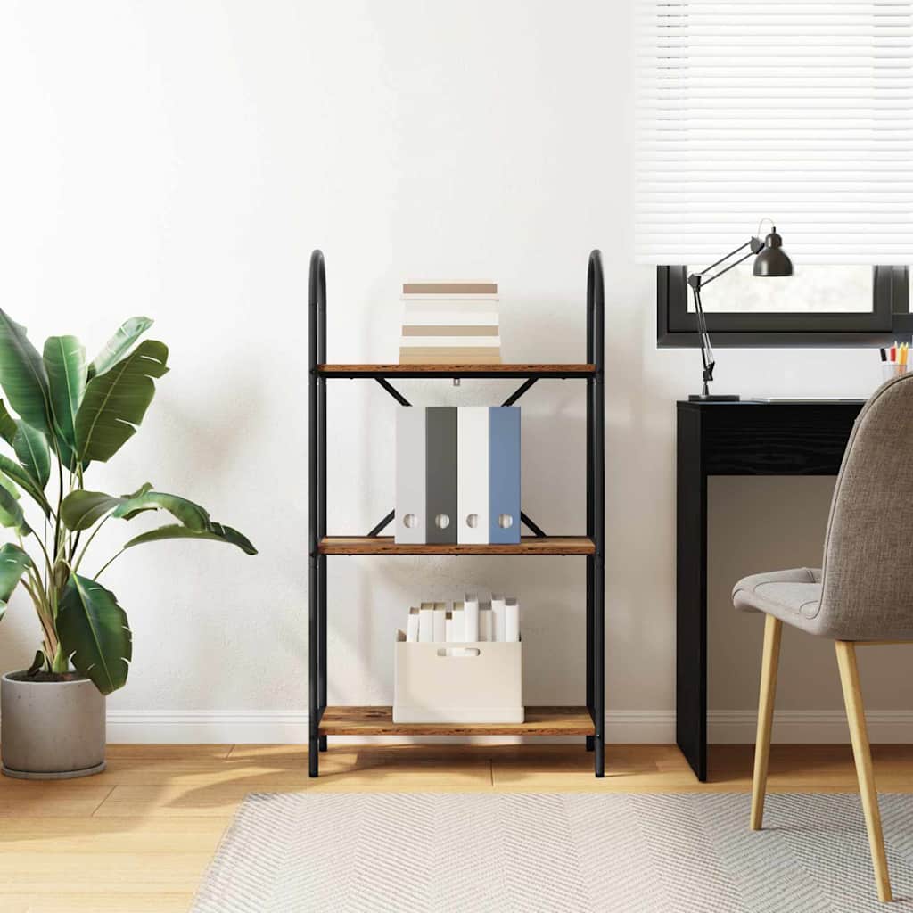 Bücherregal 3 Ebenen 60 x 30 x 109 cm Holzwerkstoff Altholz