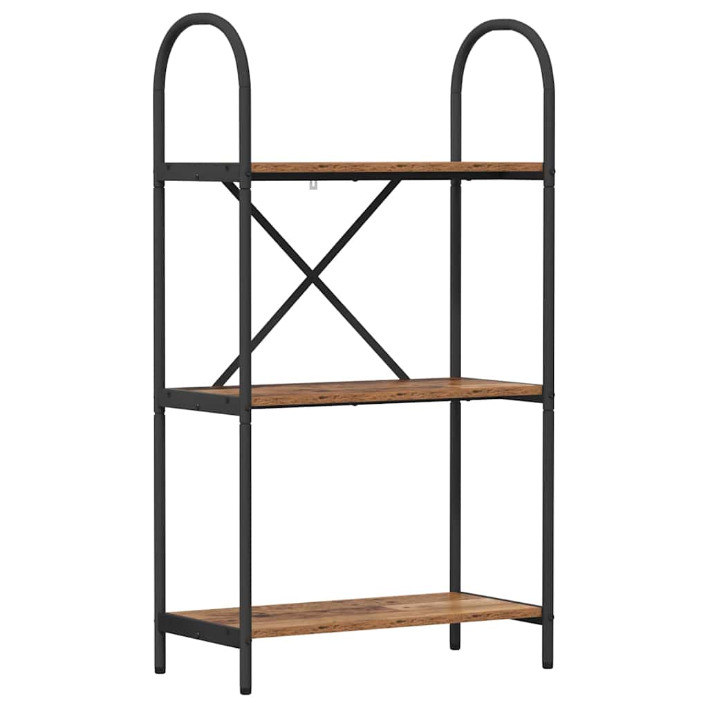 Bücherregal 3 Ebenen 60 x 30 x 109 cm Holzwerkstoff Altholz