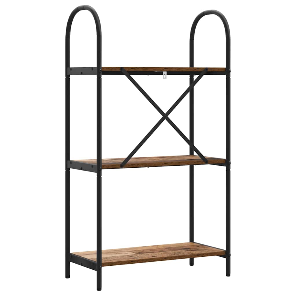 Bücherregal 3 Ebenen 60 x 30 x 109 cm Holzwerkstoff Altholz