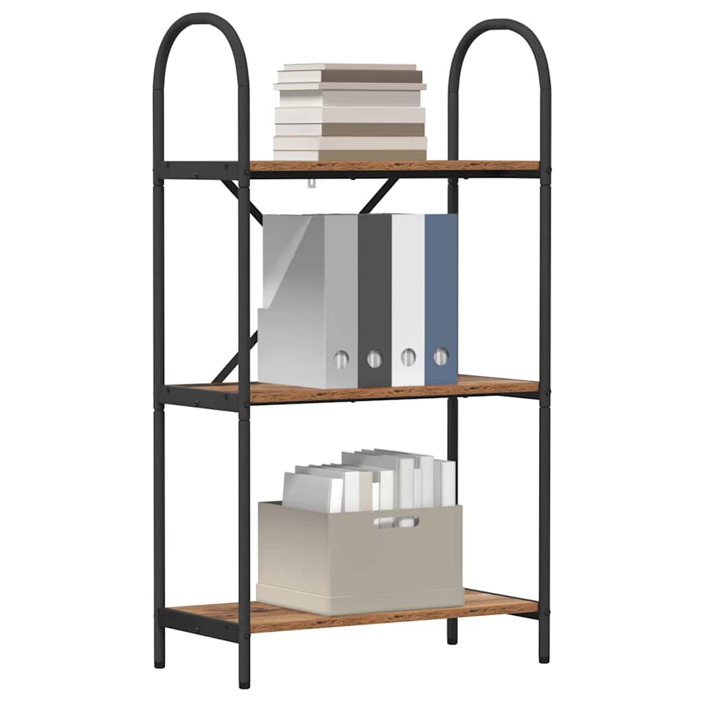 Bücherregal 3 Ebenen 60 x 30 x 109 cm Holzwerkstoff Altholz