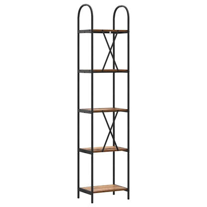 Bücherregal 5 Ebenen 40 x 30 x 183 cm Holzwerkstoff Altholz