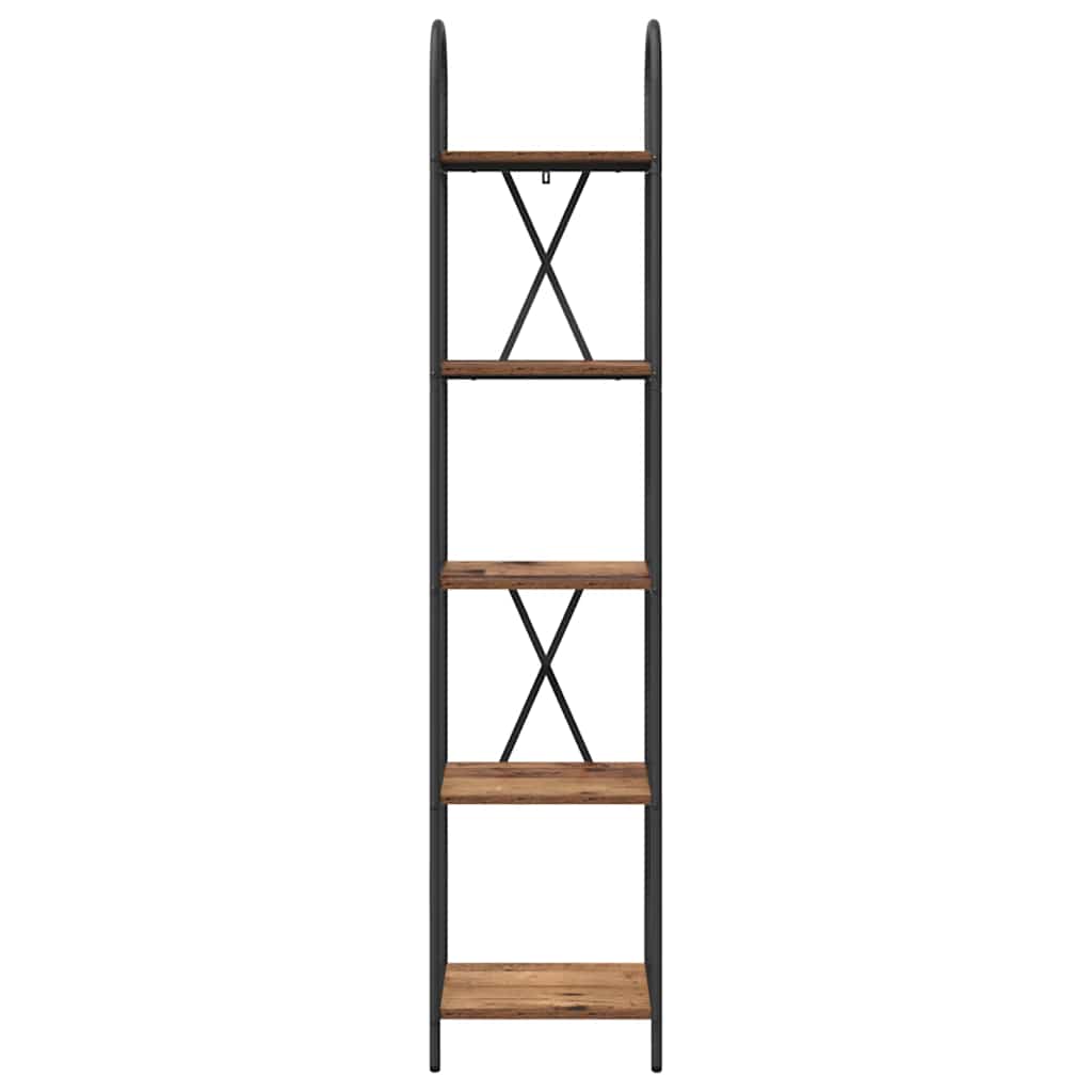 Bücherregal 5 Ebenen 40 x 30 x 183 cm Holzwerkstoff Altholz