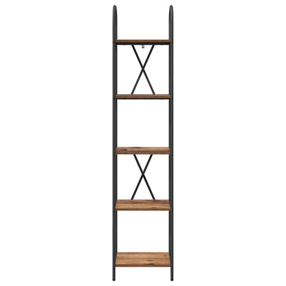 Bücherregal 5 Ebenen 40 x 30 x 183 cm Holzwerkstoff Altholz