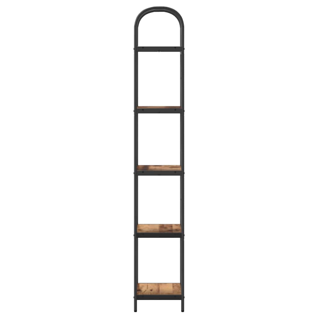 Bücherregal 5 Ebenen 40 x 30 x 183 cm Holzwerkstoff Altholz