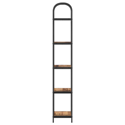 Bücherregal 5 Ebenen 40 x 30 x 183 cm Holzwerkstoff Altholz
