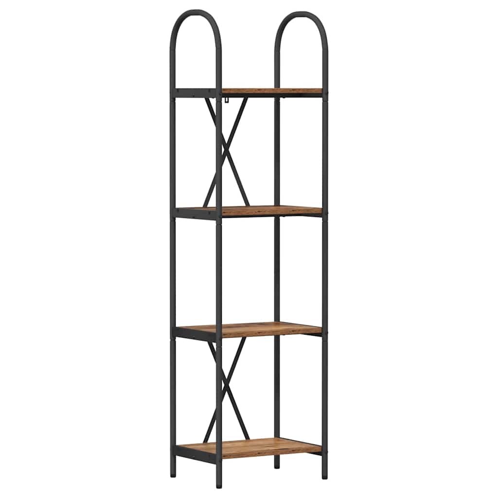 Bücherregal 4 Ebenen 40 x 30 x 146 cm Holzwerkstoff Altholz
