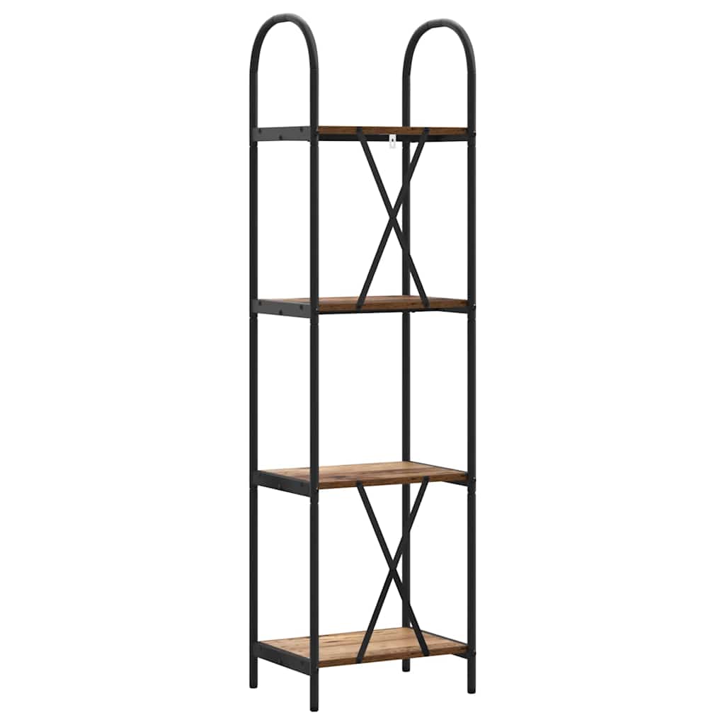 Bücherregal 4 Ebenen 40 x 30 x 146 cm Holzwerkstoff Altholz