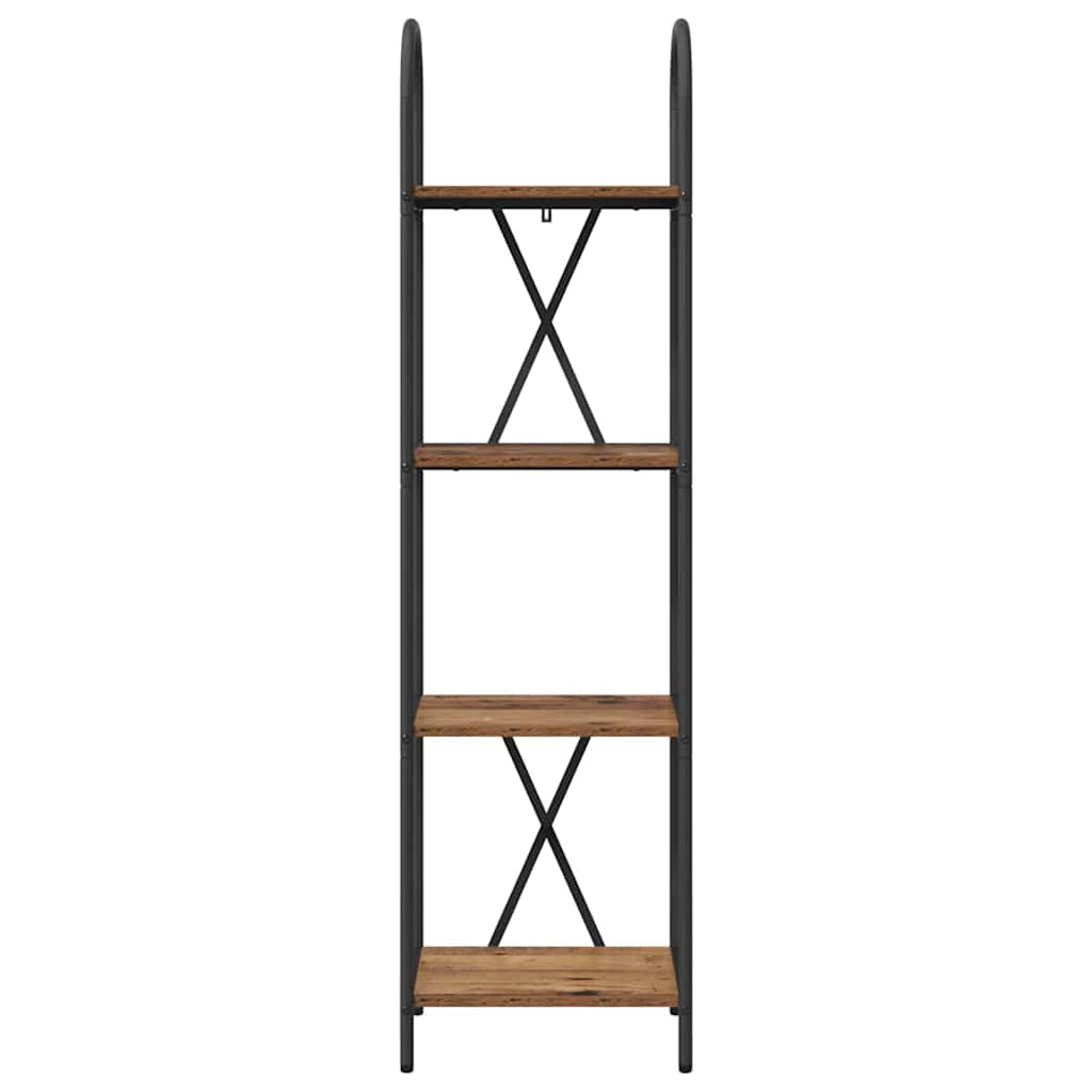 Bücherregal 4 Ebenen 40 x 30 x 146 cm Holzwerkstoff Altholz