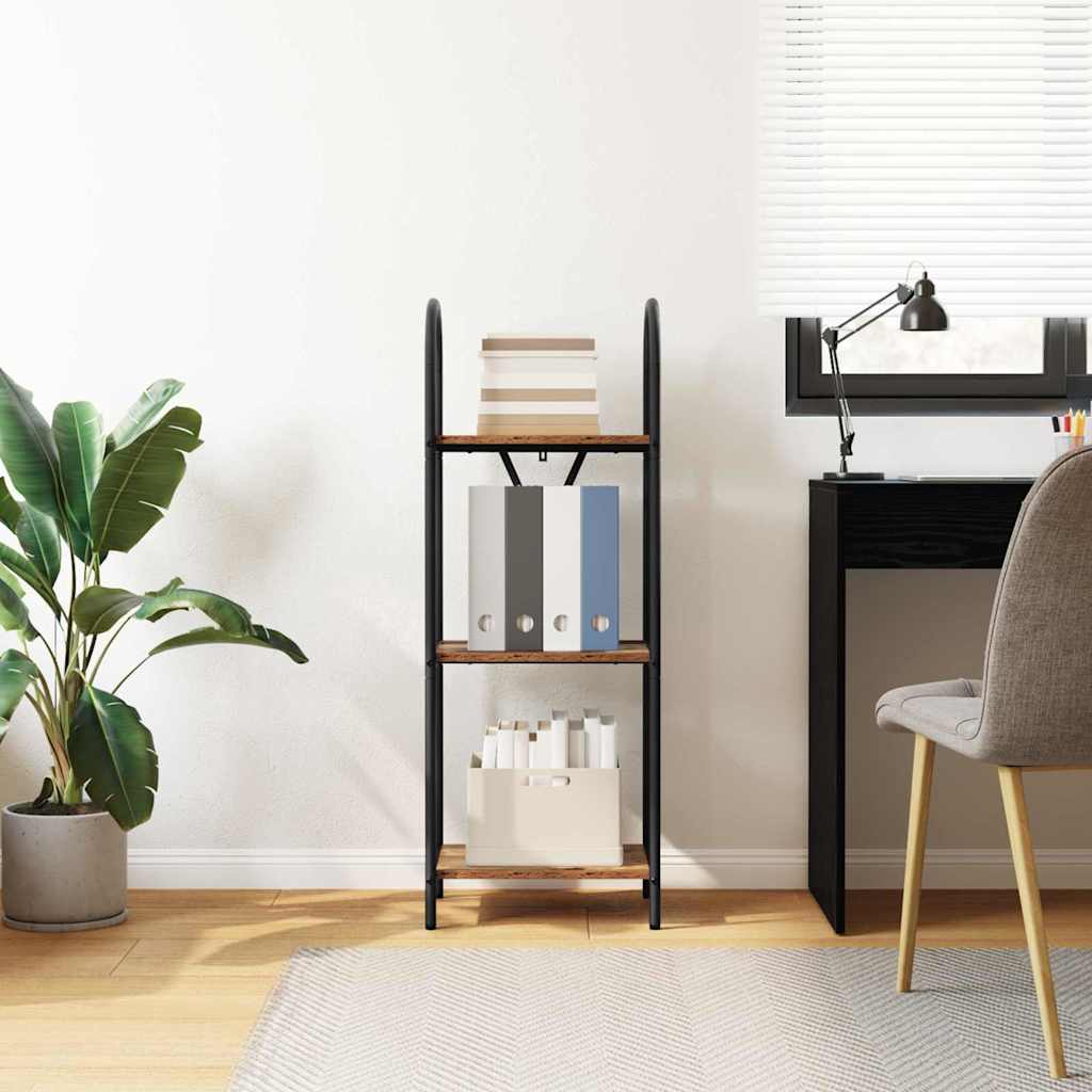 Bücherregal 3 Ebenen 40 x 30 x 109 cm Holzwerkstoff Altholz