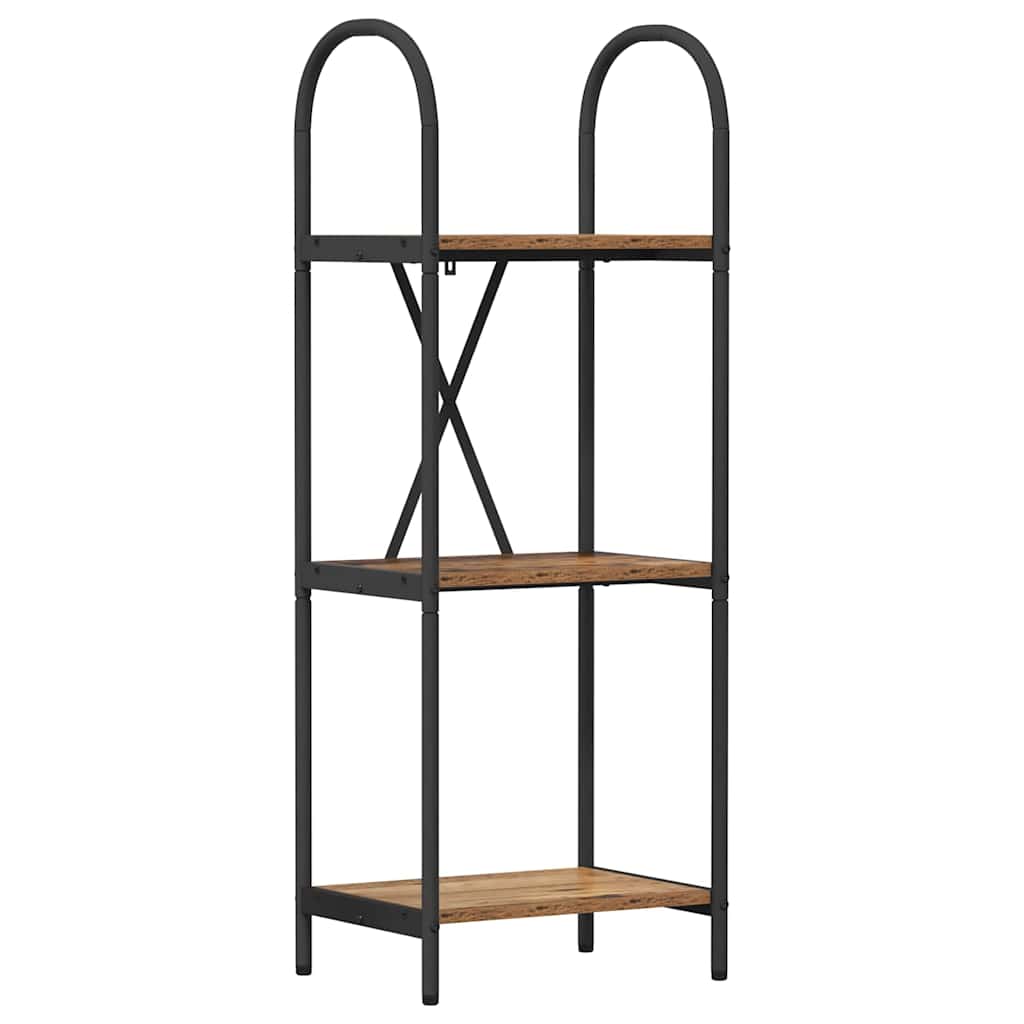 Bücherregal 3 Ebenen 40 x 30 x 109 cm Holzwerkstoff Altholz